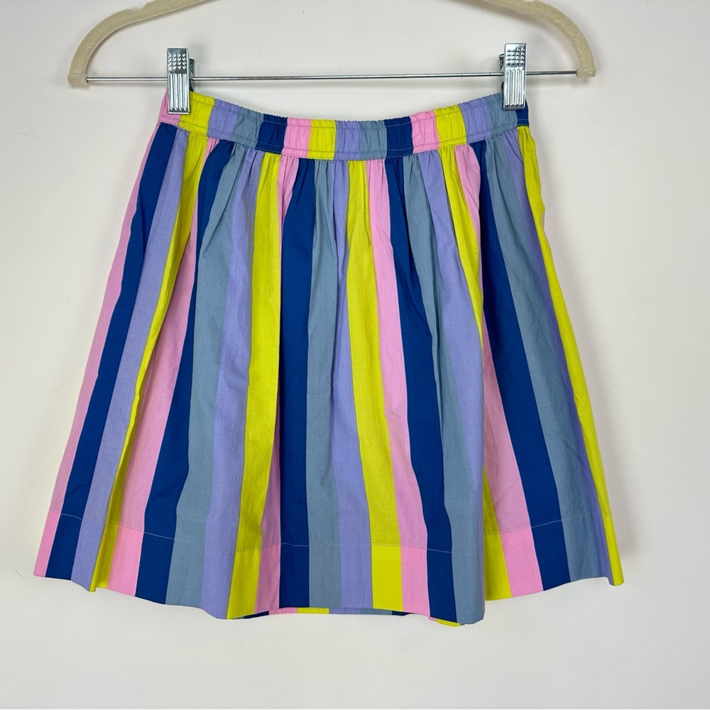Hanna Andersson Skirt 130 USA 8 Girls Striped Cotton Lined Elastic Waist
